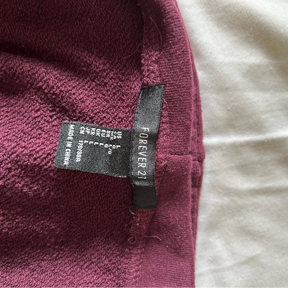 Forever 21 Cropped Maroon Hoodie - Picture 2 of 3